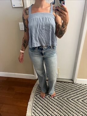 Sage Light Blue Tie-Shoulder Camisole